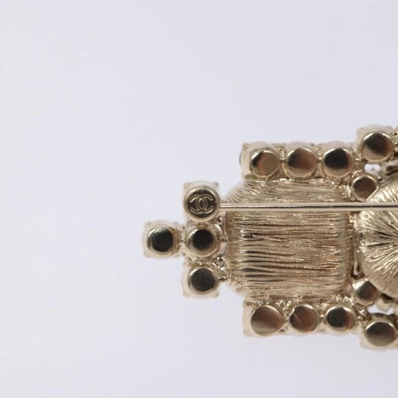 CHANEL COCO Mark Brooch metal Black CC Auth BA4085M - Picture 4 of 12